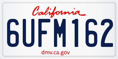 CA license plate 6UFM162
