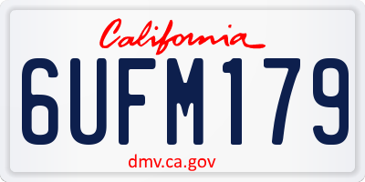 CA license plate 6UFM179