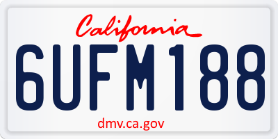 CA license plate 6UFM188