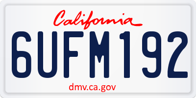 CA license plate 6UFM192