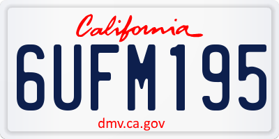 CA license plate 6UFM195