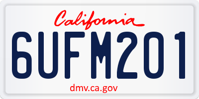 CA license plate 6UFM201