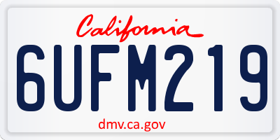 CA license plate 6UFM219