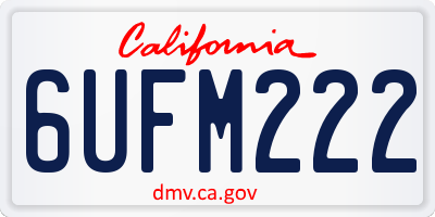 CA license plate 6UFM222