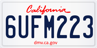 CA license plate 6UFM223