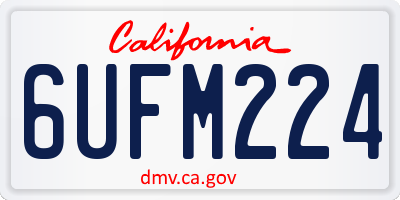 CA license plate 6UFM224