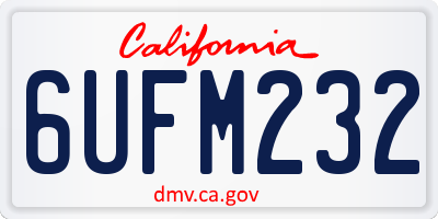 CA license plate 6UFM232