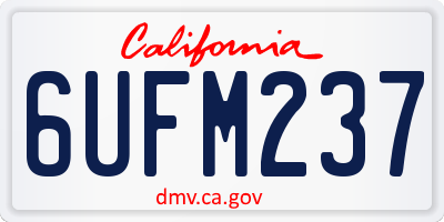 CA license plate 6UFM237