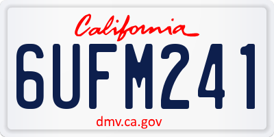 CA license plate 6UFM241