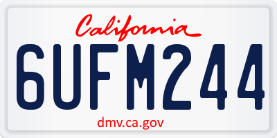 CA license plate 6UFM244
