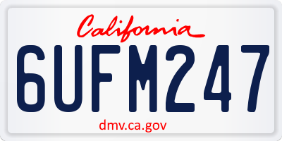 CA license plate 6UFM247