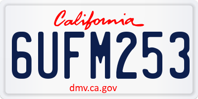 CA license plate 6UFM253