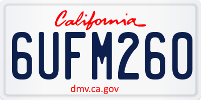 CA license plate 6UFM260