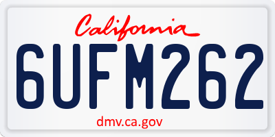 CA license plate 6UFM262