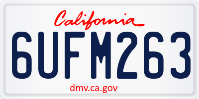 CA license plate 6UFM263