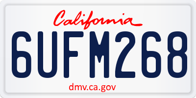 CA license plate 6UFM268