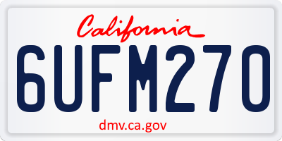 CA license plate 6UFM270