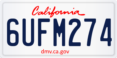 CA license plate 6UFM274