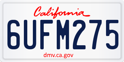 CA license plate 6UFM275
