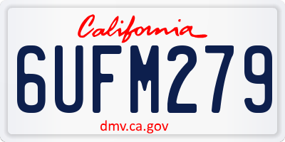 CA license plate 6UFM279