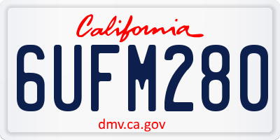 CA license plate 6UFM280