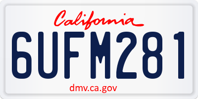 CA license plate 6UFM281