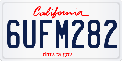 CA license plate 6UFM282