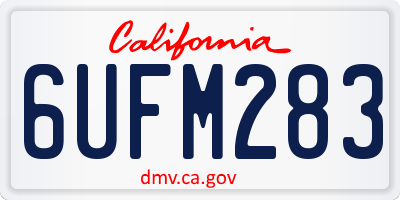 CA license plate 6UFM283