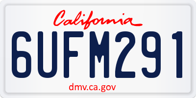 CA license plate 6UFM291