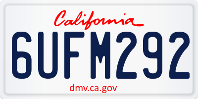 CA license plate 6UFM292
