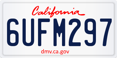 CA license plate 6UFM297