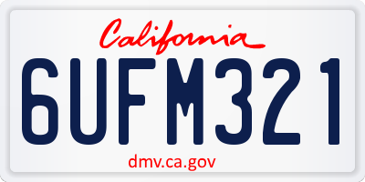 CA license plate 6UFM321