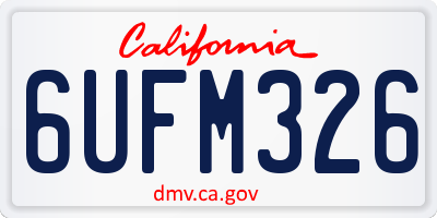 CA license plate 6UFM326