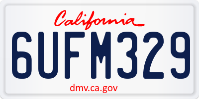 CA license plate 6UFM329