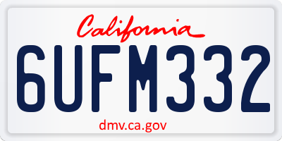 CA license plate 6UFM332