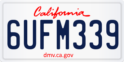 CA license plate 6UFM339