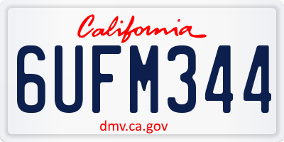 CA license plate 6UFM344