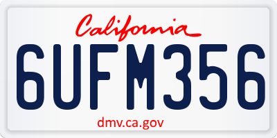 CA license plate 6UFM356
