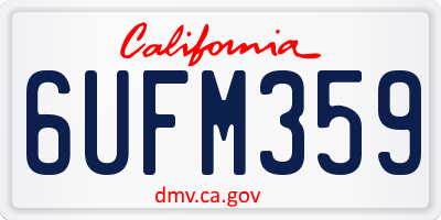 CA license plate 6UFM359