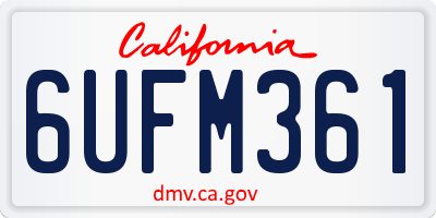 CA license plate 6UFM361