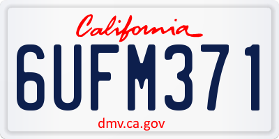CA license plate 6UFM371