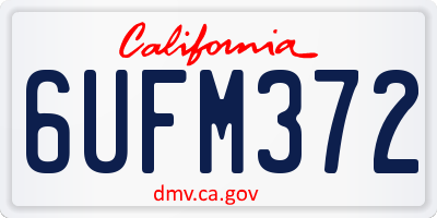 CA license plate 6UFM372