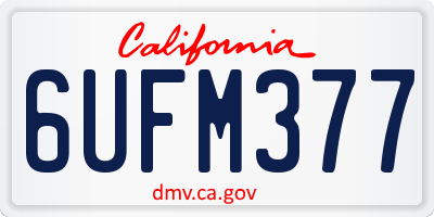 CA license plate 6UFM377