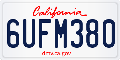 CA license plate 6UFM380