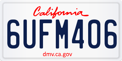 CA license plate 6UFM406