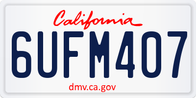 CA license plate 6UFM407