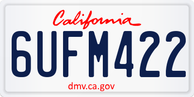 CA license plate 6UFM422