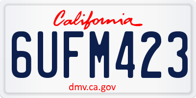 CA license plate 6UFM423