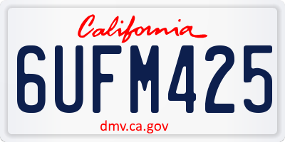 CA license plate 6UFM425