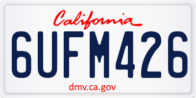 CA license plate 6UFM426